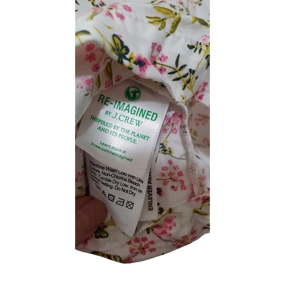 J Crew $98 Tie-Sleeve Button-Front Cotton Poplin Top in Meadow Floral Si… - Picture 8 of 12